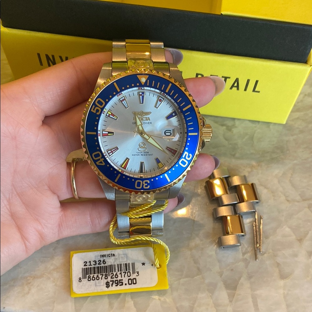 Invicta Men's Gold and Blue Dive Watch